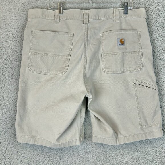 Carhartt Carpenter Jorts 38 Beige Tan Baggy Work Shorts - Picture 1 of 7
